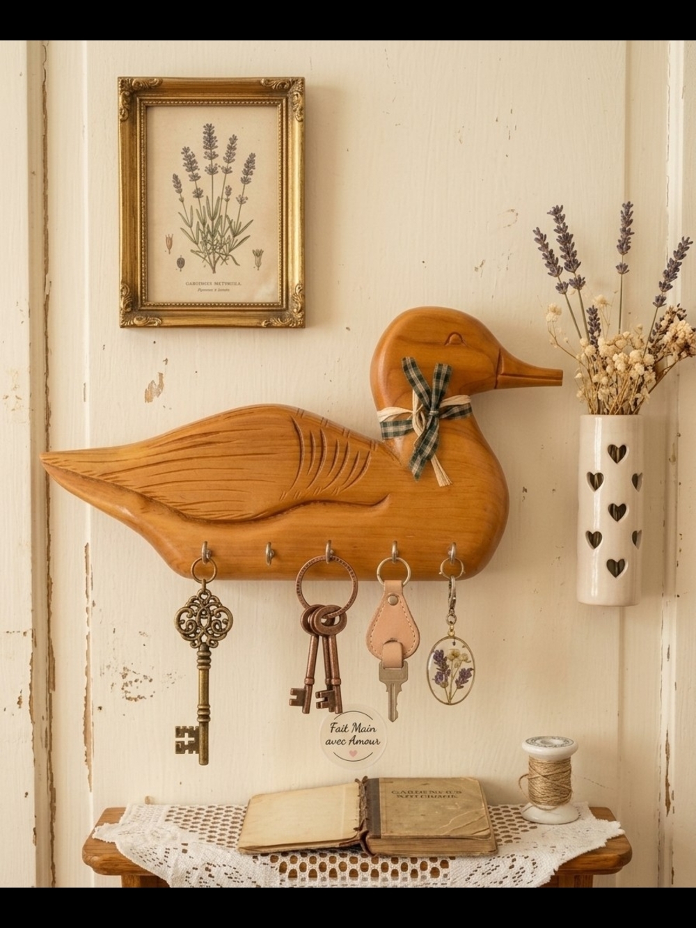 Vintage Wooden Duck Wall Hook Rack – Cottagecore Farmhouse Style